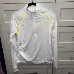 Lija Texas Longhorn Half Zip White and Yellow Small